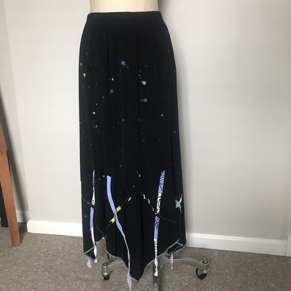 JGU Mad Lab black artsy maxi skirt size M great for Halloween witch costume - Picture 1 of 11